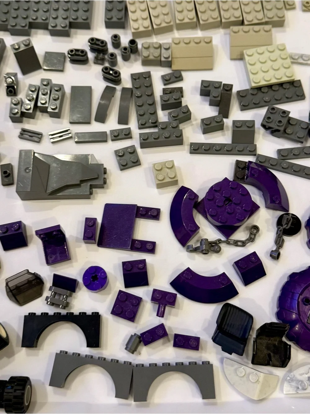 LEGO dark Purple Grey Cream blocks pieces parts elements lot